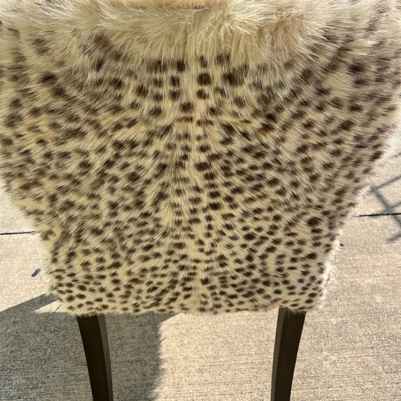 OKA goat hair Leopard Print Faux Fur Accent designer Chair local pick up - Picture 6 of 10